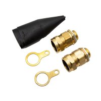 Wiska M25S Brass Cable Gland Kit With Brass Locknut And Black Shroud OD 18.0 - 22.5mm (Pack Of 2) CW