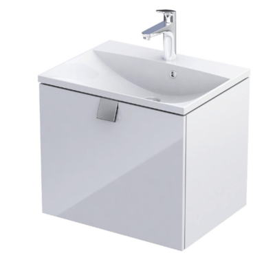 Bora Wall Hung 1 Drawer Vanity Unit - Gloss White