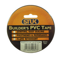 STUK 50 MM X 33 MTR BLACK BUILDERS PVC TAPE