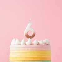 Rose Gold Ombre Number '6' Candle