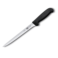 Fibrox Filleting Knife, Straight Flexible Blade, 20 cm, Black