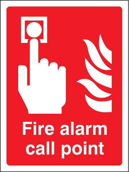 Fire alarm call point 150x200mm adhesive backed