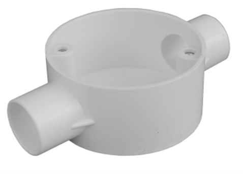 20mm PVC Straight Through Box White