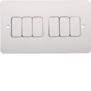 Hager Sollysta 6G 2W Switch  White WMPS62