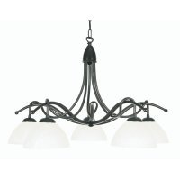 Oaks Country Black/Gold 5 Pendant Light
