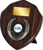 15cm Walnut Shield with Trim (V221)