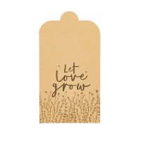 Kraft Seed Bags 'Let Love Grow' 130x180mm - Pack of 20