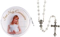 Communion Rosary/Crystal Glass/Girl  (C61722)