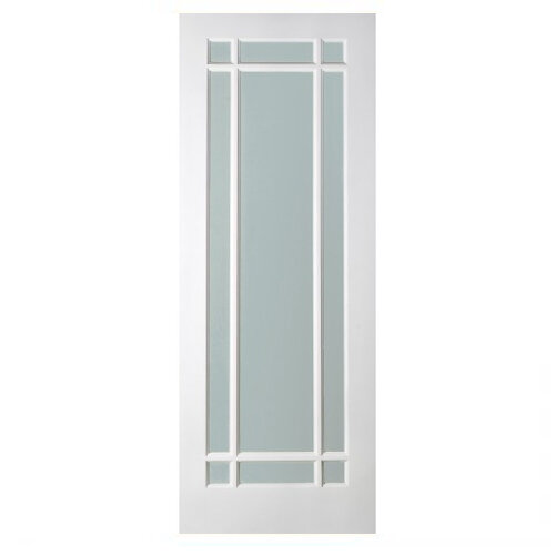 Deanta NM5G Glazed Primed White Door (6' 8" x 2'8")