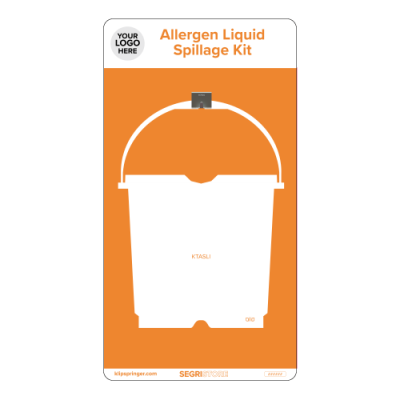 Allergen Spillage Liquids Kit Shadow Board, Orange