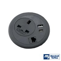 Marshall-Tufflex Combo Through Desk Power Grommet - Black