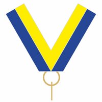 10mm Medal Ribbon with Clip (Blue & Yellow)