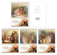 Gold Stamped Christmas Box/12 cards   (92831)