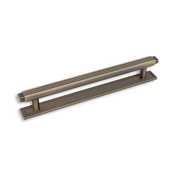 T Bar Handle and Back Plate Antique Brass 160cc - 200mm