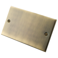 Antique Brass 2 Gang  Blank Plate