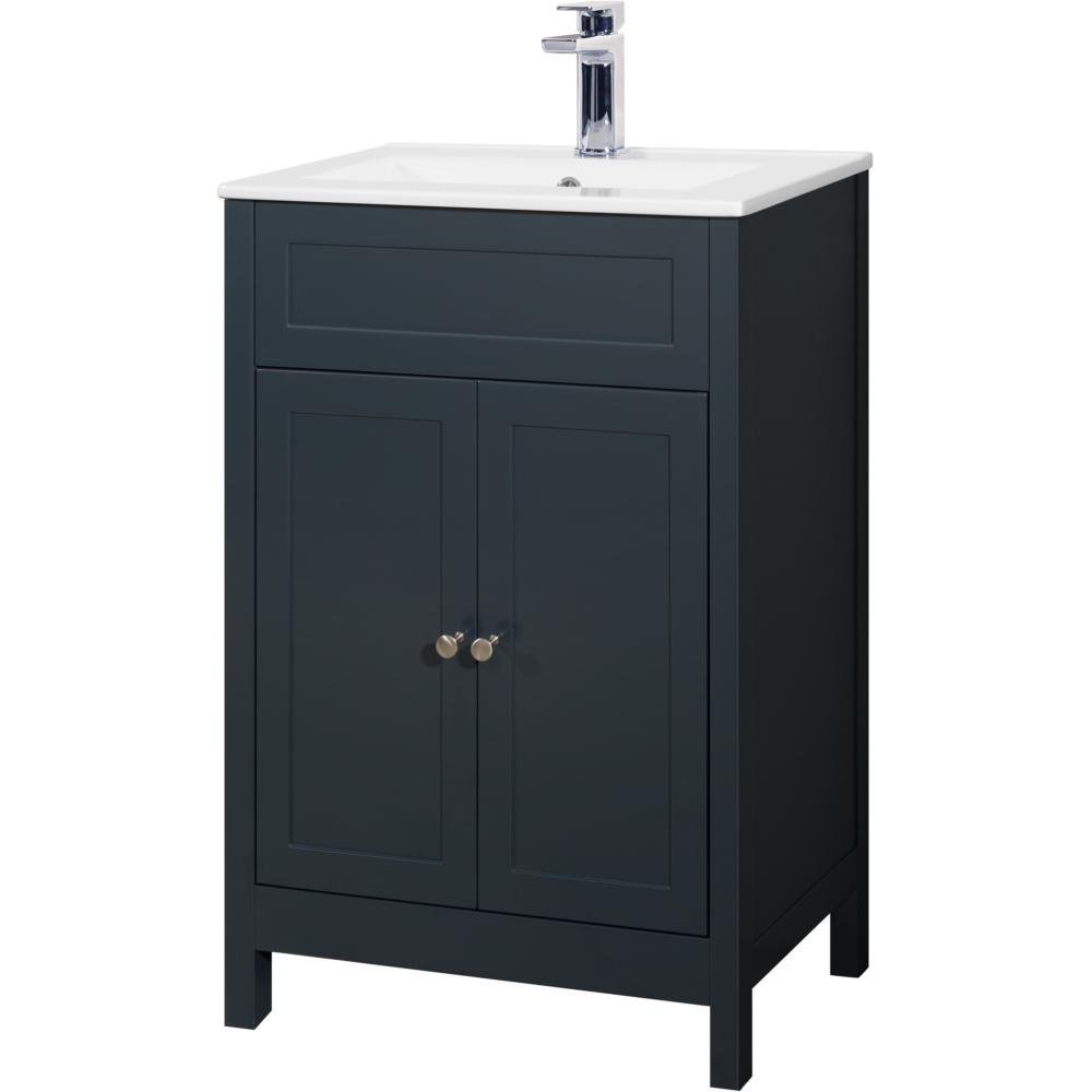 Turin Floor Standing 2 Door Unit & Basin (Anthracite) - 60cm