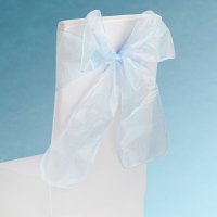 Snow Sheer Chair Tie Blue - 230mm x 3m