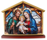 Metal Plaque with Light/Nativity   (89104)