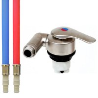 Reich Twist Table Top Mixer Tap (Matt/Nickel - Serrated Hose Fittings)