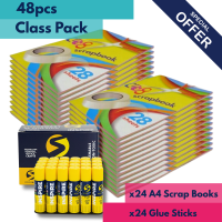 A4 Scrap Book (+ Free Glue Stick) Class Pack - 48pcs