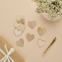 Wooden Hearts - Pack of 10