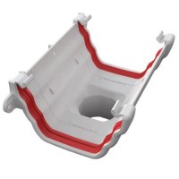 Ogee Gutter Running Outlet White ogee guttering system, ogee gutters, building plastics