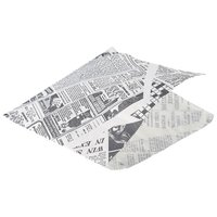 Greaseproof Paper Bags White Newspaper Print 17.5 x 17.5cm pack of 1000