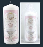 Baptismal Candle Girl/6 inch/Gift Bagged   (86524)