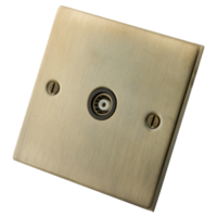 Antique Brass 1 Gang  TV Socket