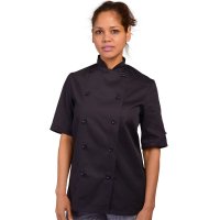 AFD CHEF JACKET BLACK STUD BUTTON THERMO COOL PANEL