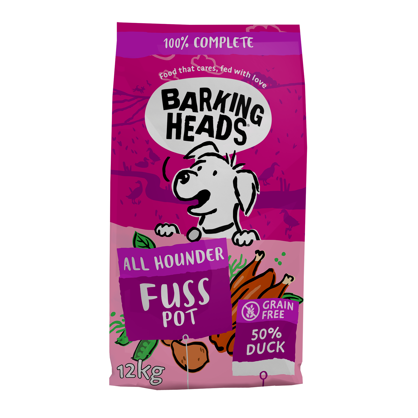 Barking Heads Adult Dog All Hounder Fuss Pot Duck 12kg