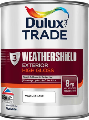 Dulux Trade Weathershield Exterior Gloss Medium Base 1L Paint 5180261