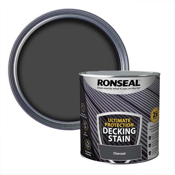 Ronseal Ultimate Protection Deck Stain Charcoal Colour 2.5L & Swatch