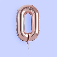 Rose Gold Number '0' Foil 34" Balloon