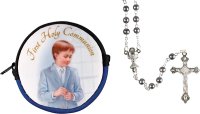 Communion Rosary/Imit.Hematite/Boy  (C61723)