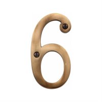 C1560-6-AT - Heritage Brass Numeral 6 Face Fix 76mm (3") Antique Brass Finish