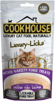 COOKHOUSE Luxury Cat Licks Puree - Mixed 90g (6 x15g) x 8