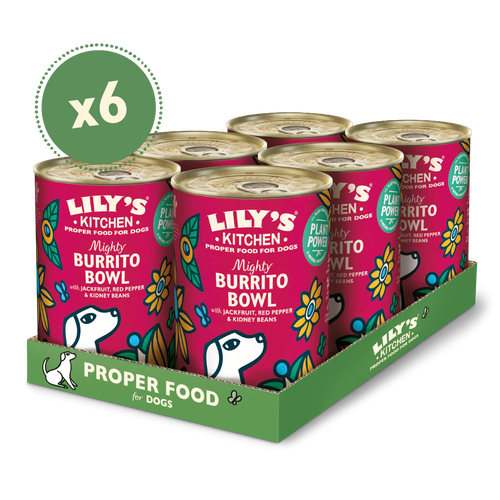 Lilys Kitchen Pet Food DOG Mighty Burrito Bowl Tin DBUB4 X 6 X 400g