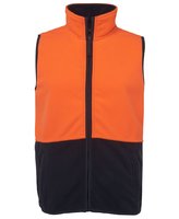 Hi Vis Day Only Full Zip Polar Fleece Vest 280gsm