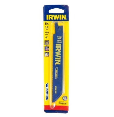 Irwin IRW10504153 618R Reciprocating Sabre Saw Blade Metal Cutting 150mm 18 TPI Pack of 5