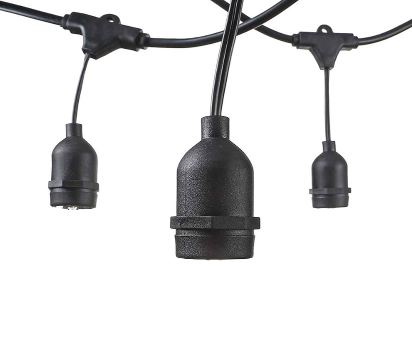 Optonica LED Black Outdoor Festoon String Lights 6Mtr