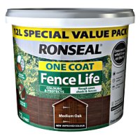 RONSEAL ONE COAT FENCELIFE MEDIUM OAK 12LTR