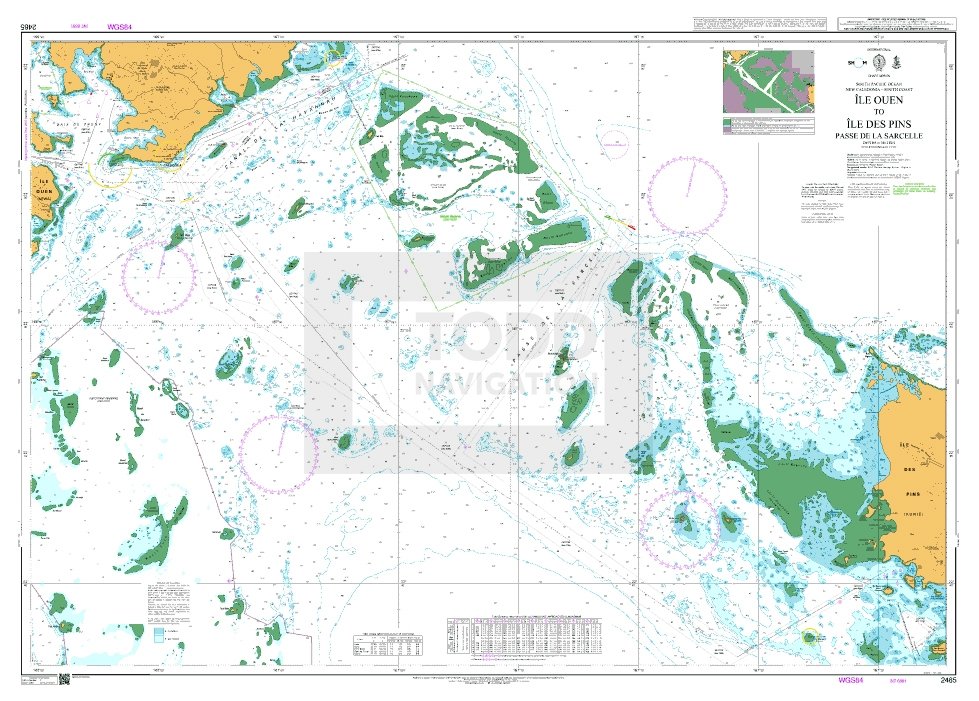 ADMIRALTY Chart - 2465 Ile Ouen to Ile des Pins, Passe de la Sarcelle