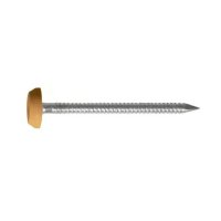 poly top fixing pin with oak coloured head, poly top pins