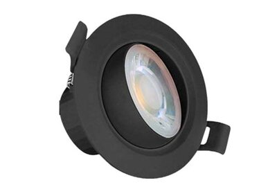 EVOLEC AVENTIS LED PVC TILT DOWNLIGHT BLACK, CCT | 1403BL/CCT