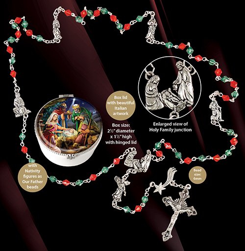 Porcelain Box/Nativity/Rosary  (61620)