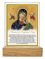 Glass Plaque/Wood Base/Perpetual Help   (32458)