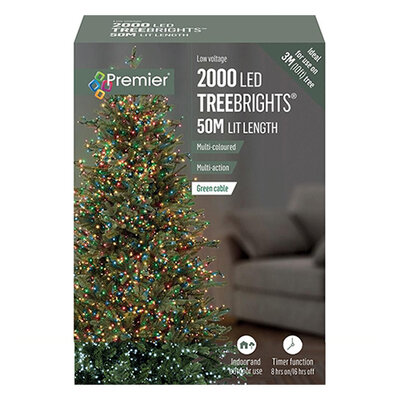 Premier 2000 LED Multi-Action Treebrights with Timer - Multi-Coloured
