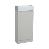 Tucker French Amersham 400mm Floor Standing Single Door Cloakroom Basin Unit Light Grey