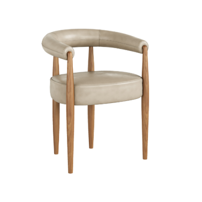 Florentia Dining Chair &ndash; Beige Mushroom PU